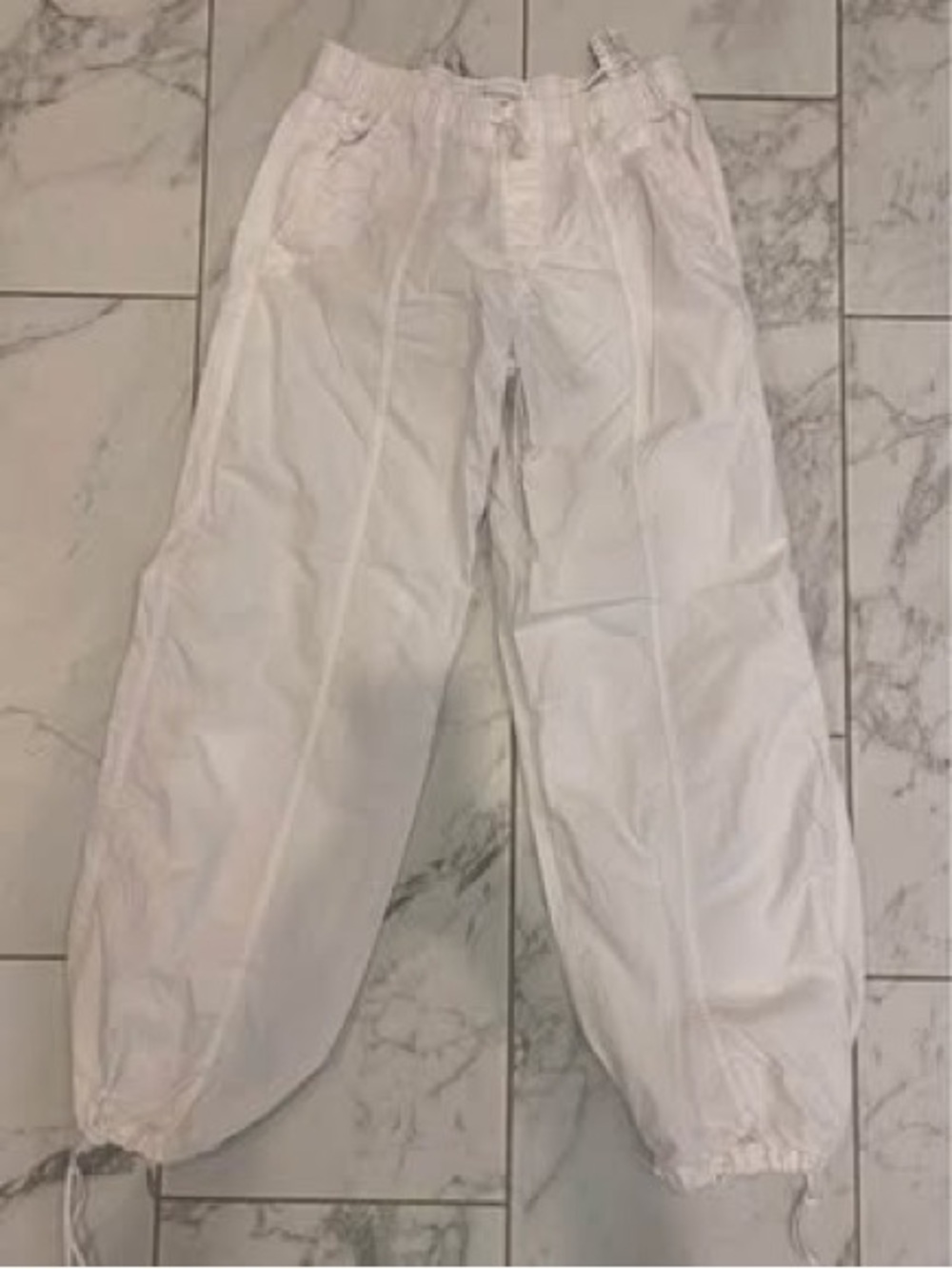 Zara White Men's Drawstring Jogger Cargo Pants